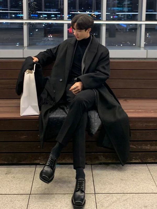 Korean Girls Lifestyle - Korean Style Men's Loose Casual Single-breasted