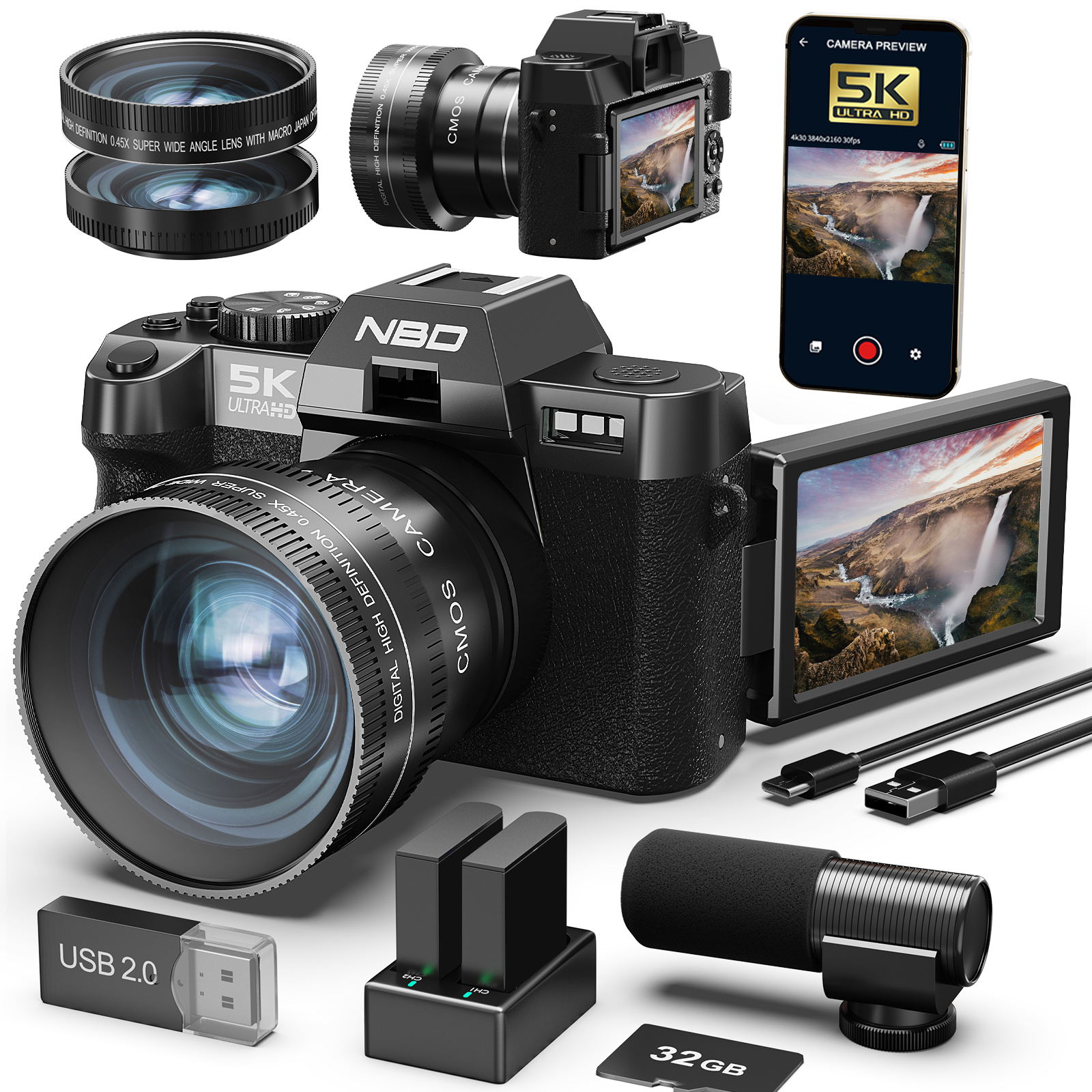 NBD 48MP&4K Digital Cameras fo - Korean Lifestyle Vlogs 리뷰 및 가격